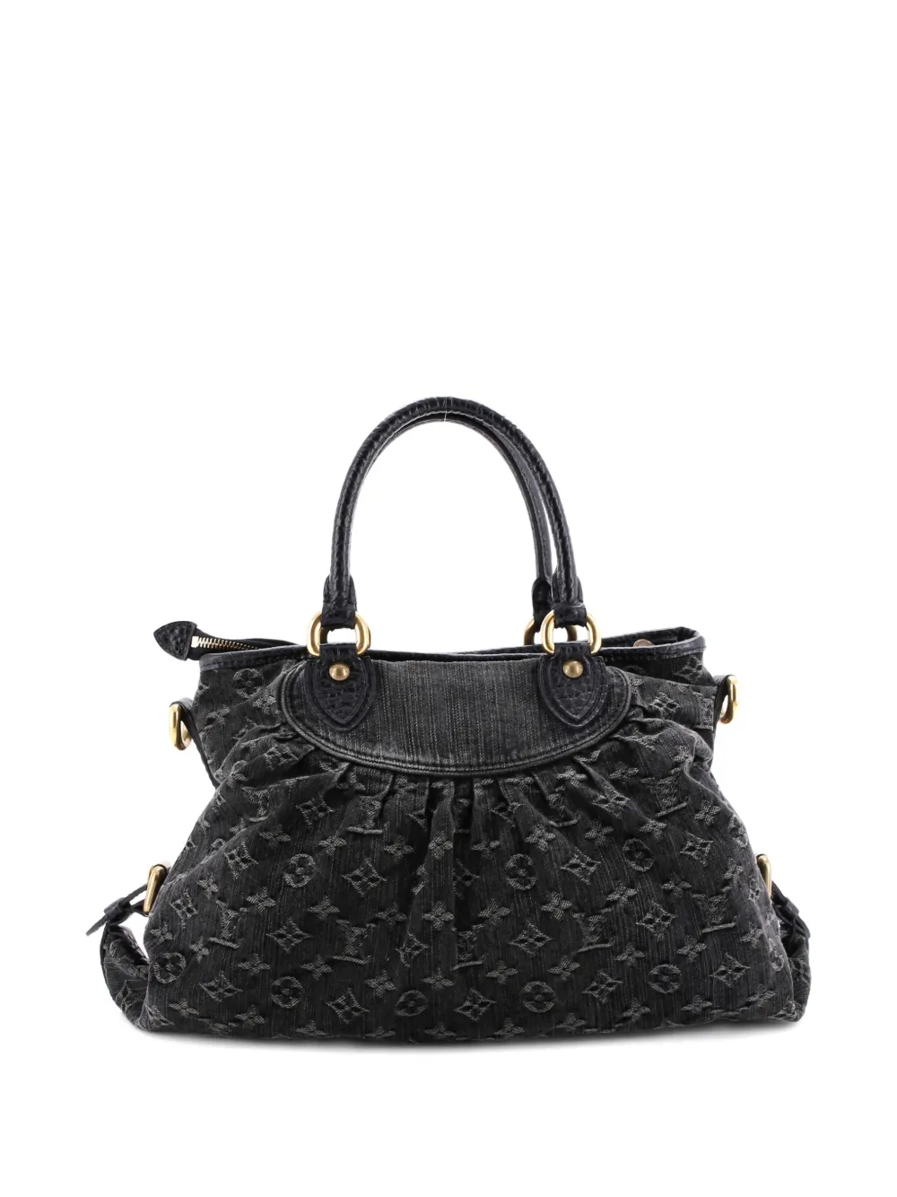 Pre-owned Louis Vuitton Neo Cabby Handbag Denim Mm Tote Bag In Black