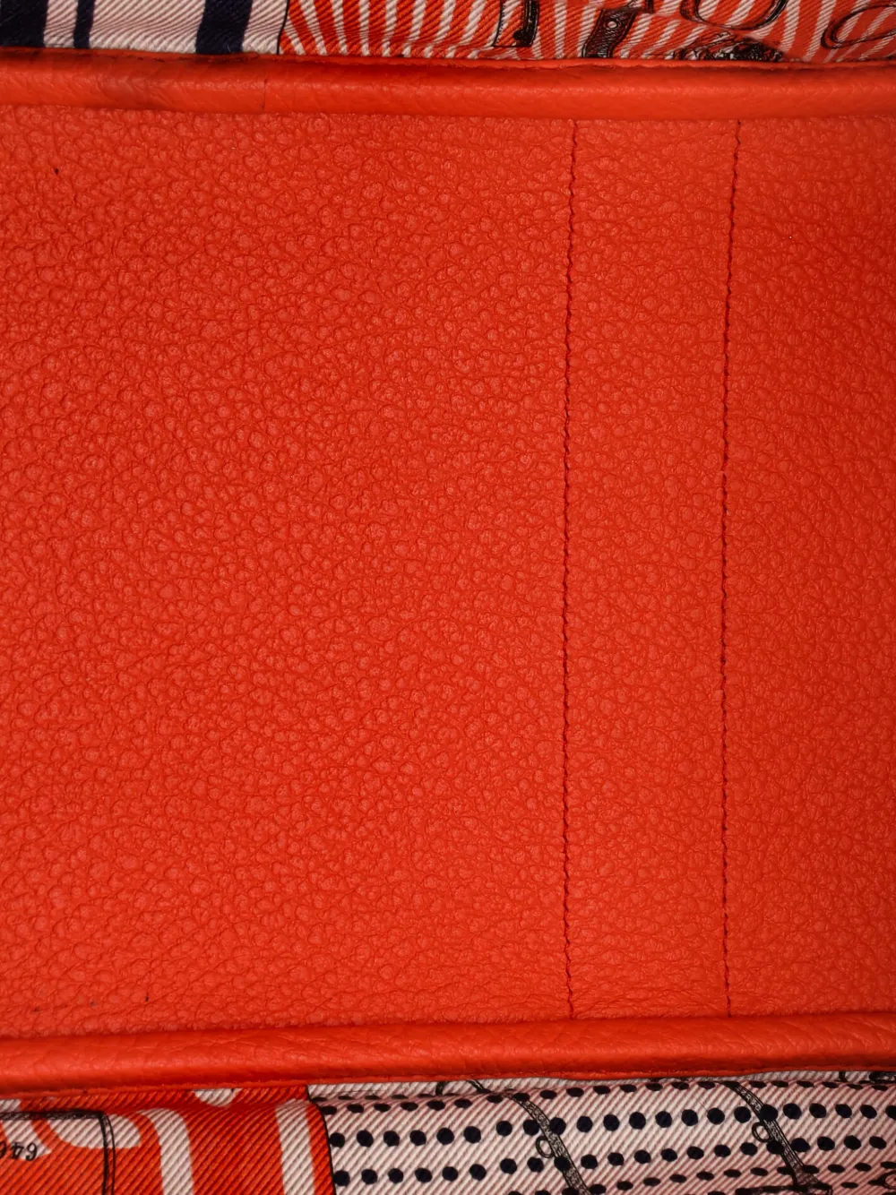 HERMES Pre-owned Garden Party Tote Leather With Printed Interior 36 Satchel In Orange