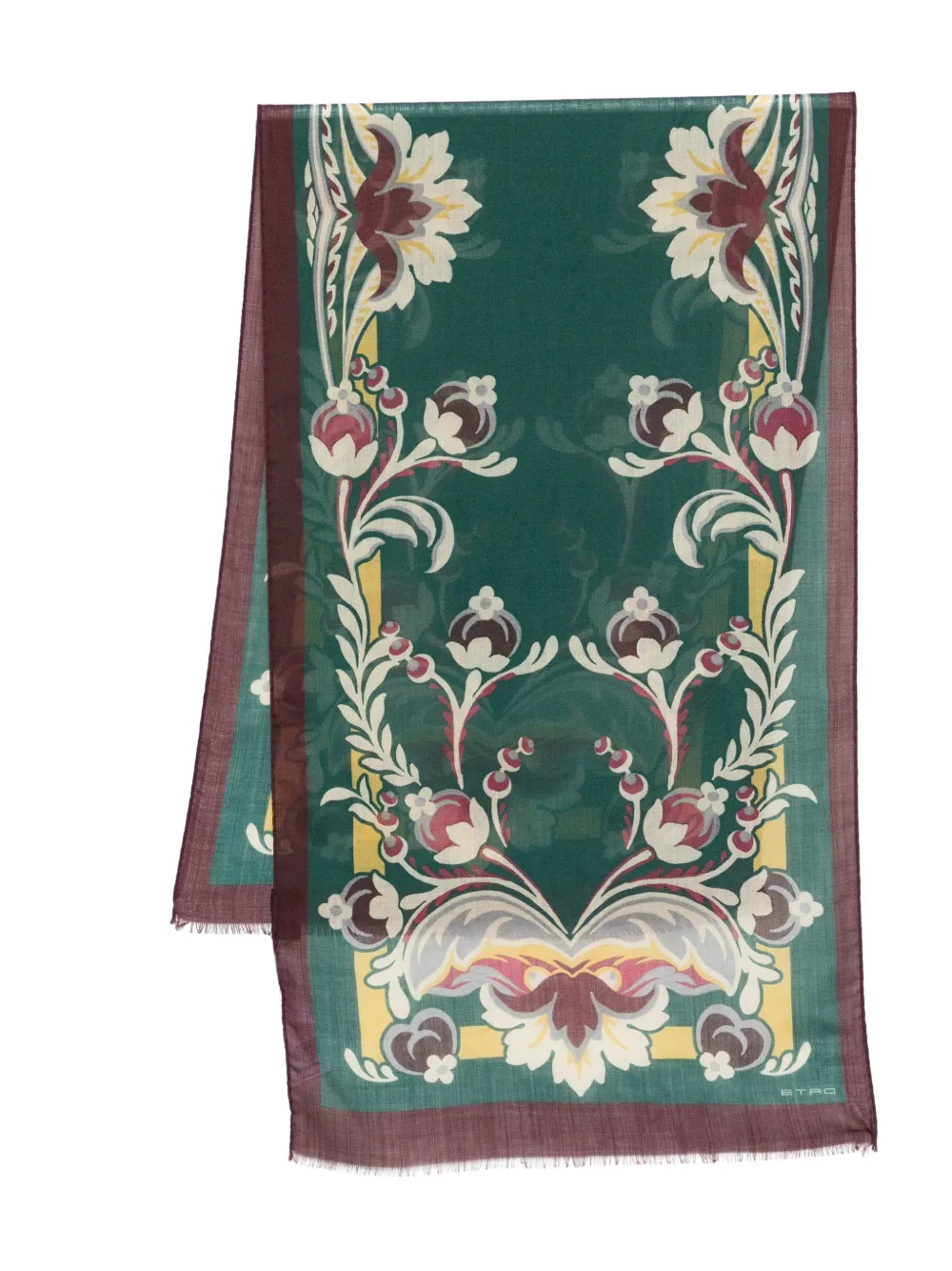 ETRO border-detail scarf - Green