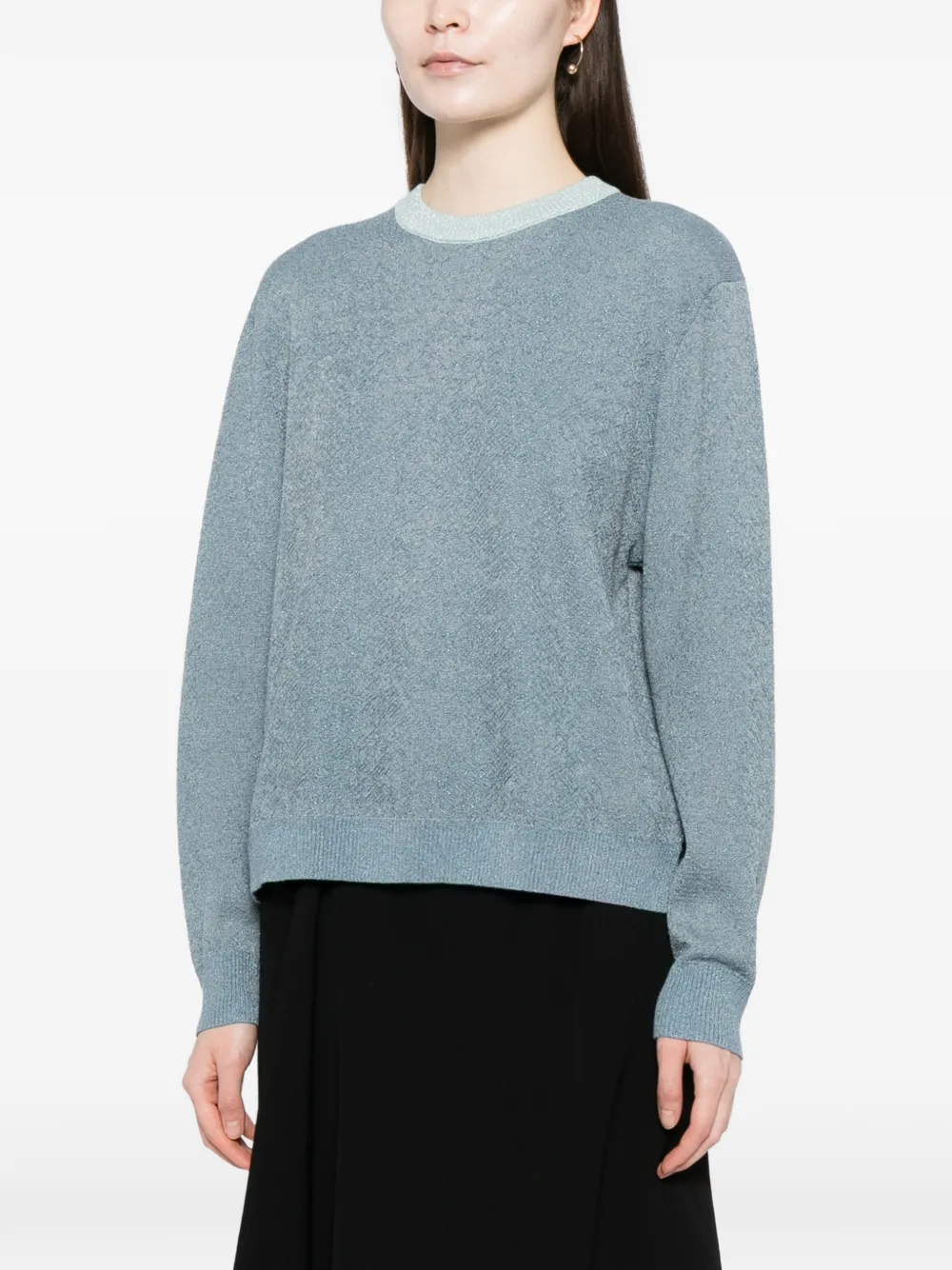  Cynthia Rowley Metallic Crew-neck Sweater - Blue 