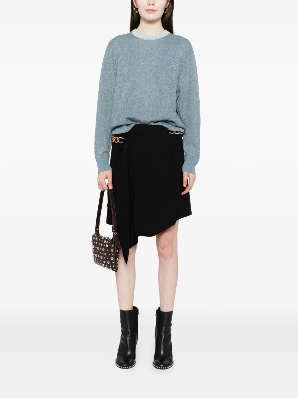  Cynthia Rowley Metallic Crew-neck Sweater - Blue 