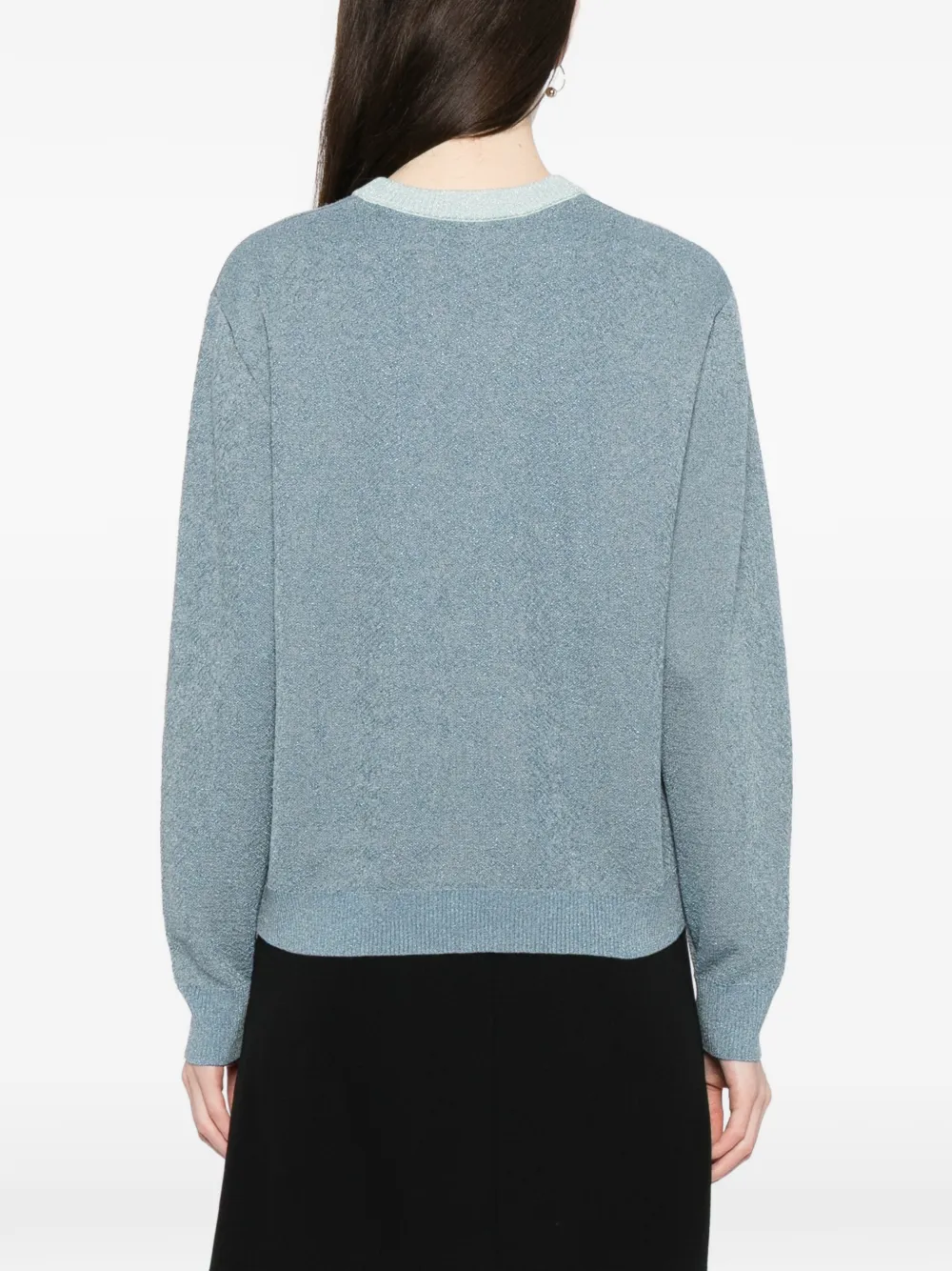 Cynthia Rowley Metallic trui met ronde hals Blauw