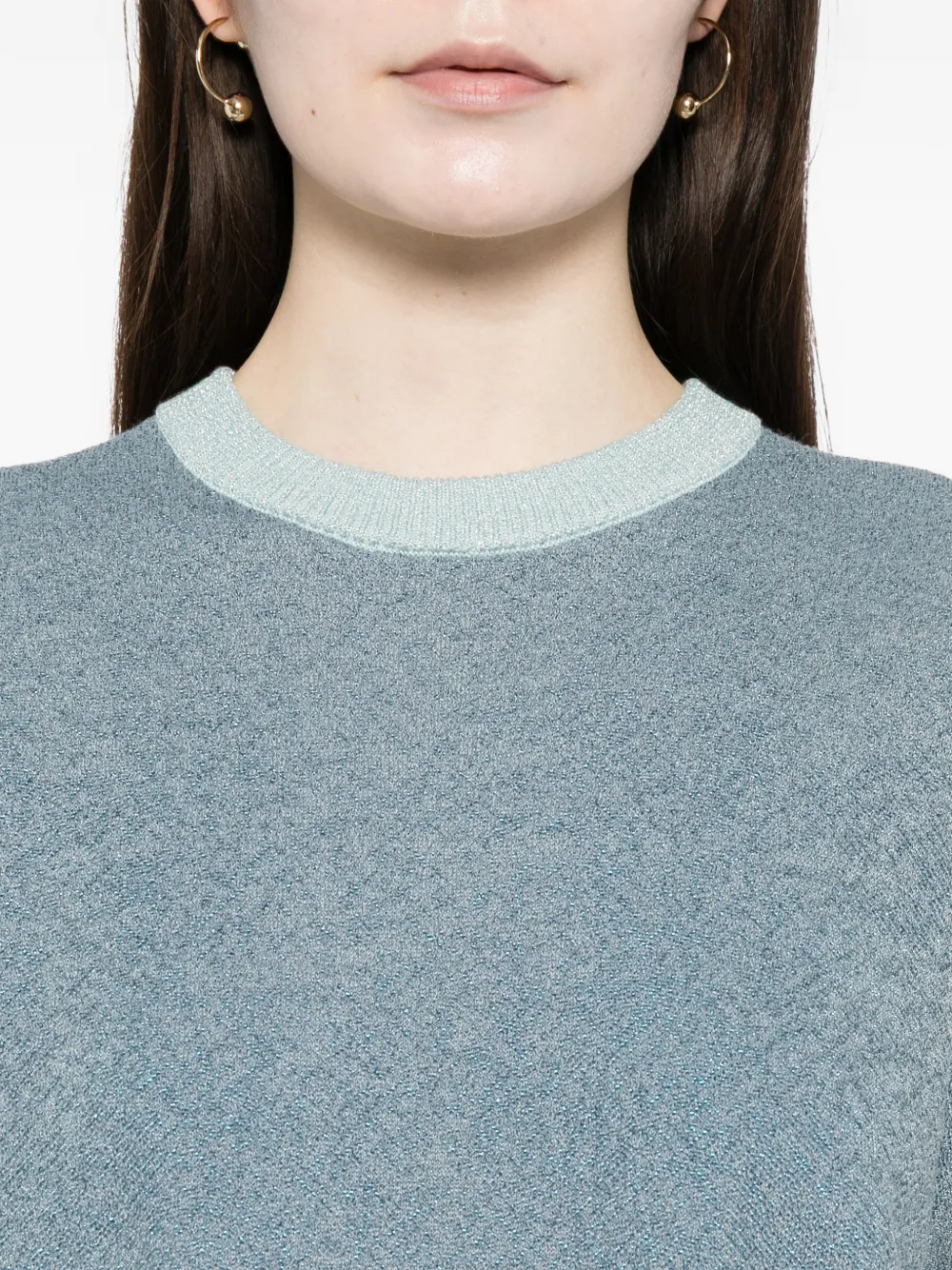 Cynthia Rowley Metallic trui met ronde hals Blauw