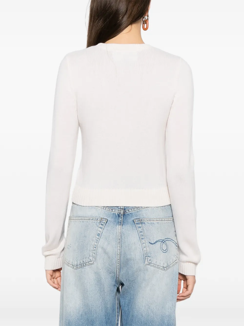 Cynthia Rowley Cropped trui met intarsia Beige