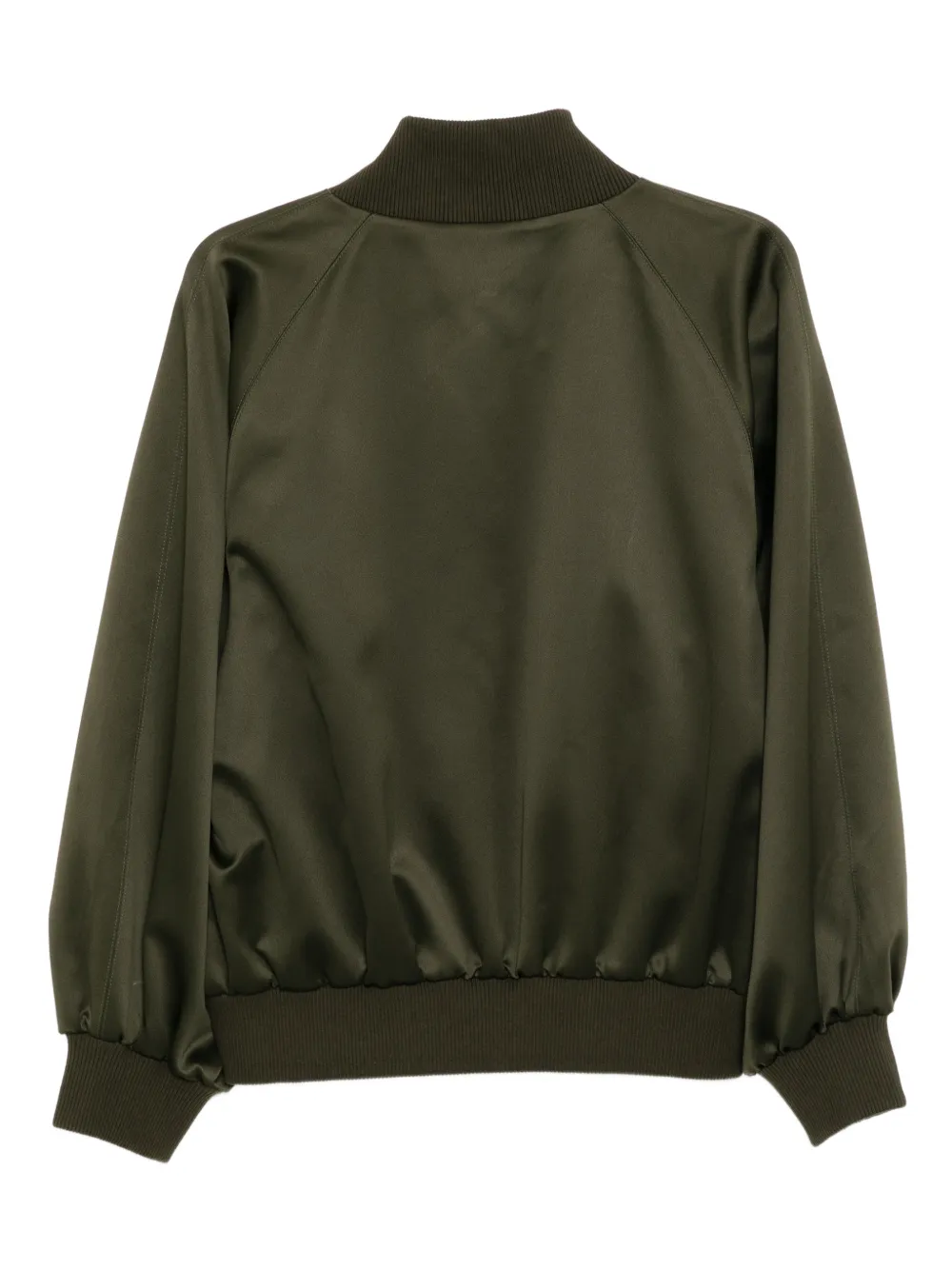  Cynthia Rowley Satin Bomber Jacket - Green 