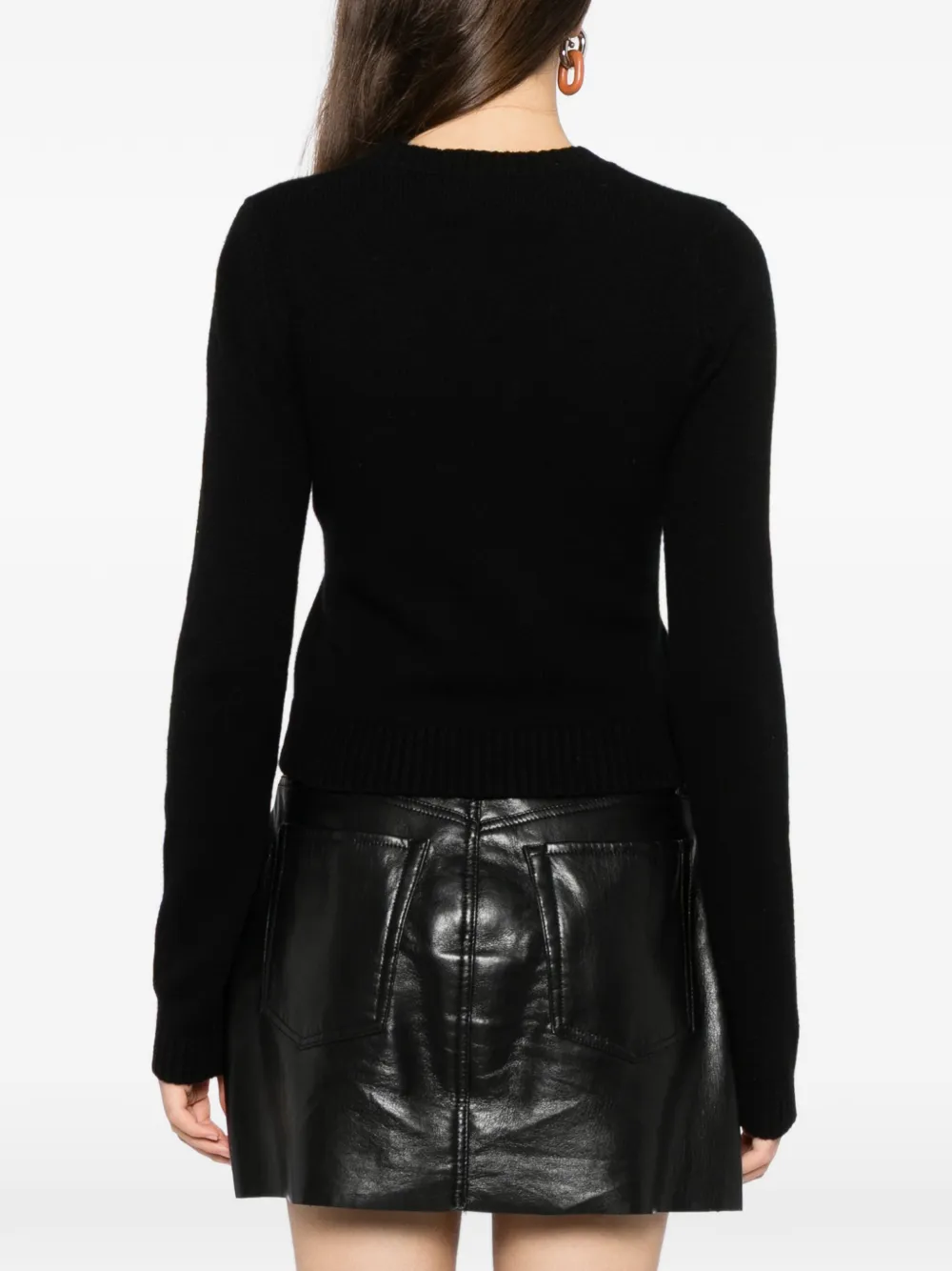 Cynthia Rowley Cropped intarsia trui Zwart