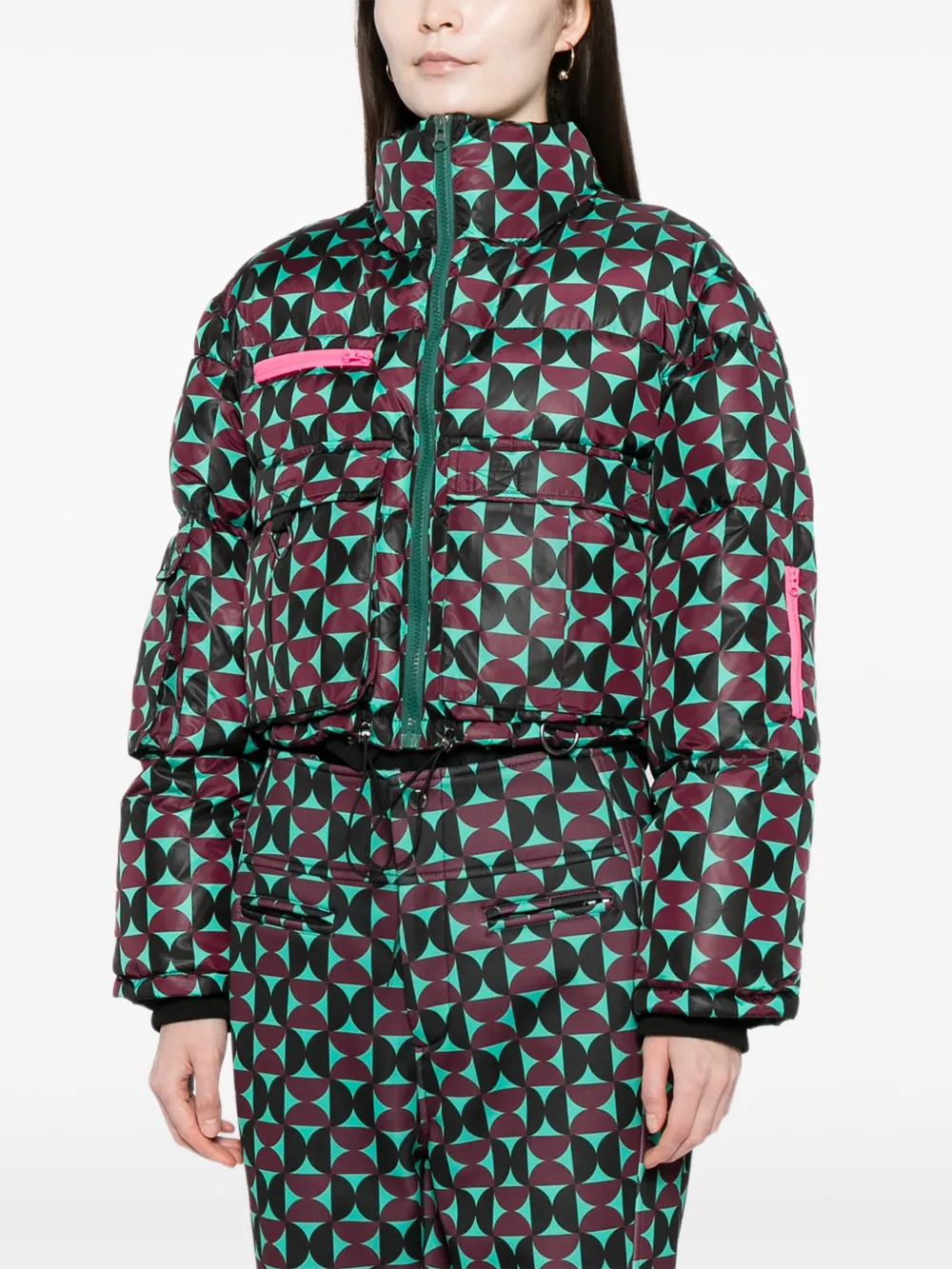  Cynthia Rowley Art Nouveau Ski Jacket - Green 