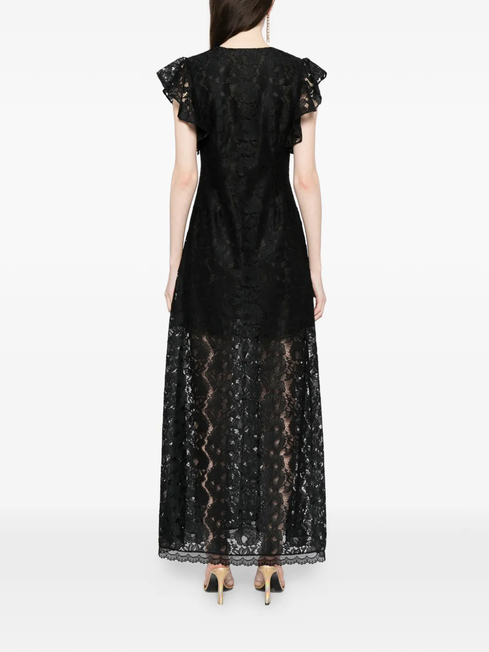 Cynthia Rowley Midi-jurk met kant Zwart