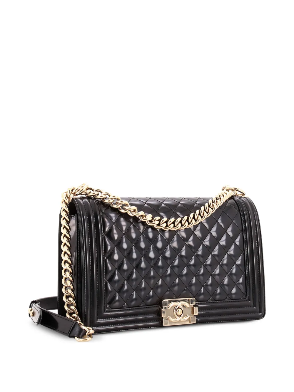 CHANEL Pre-Owned Boy Flap Bag Quilted Iridescent Glazed Calfskin New Medium crossbody bag - Nero