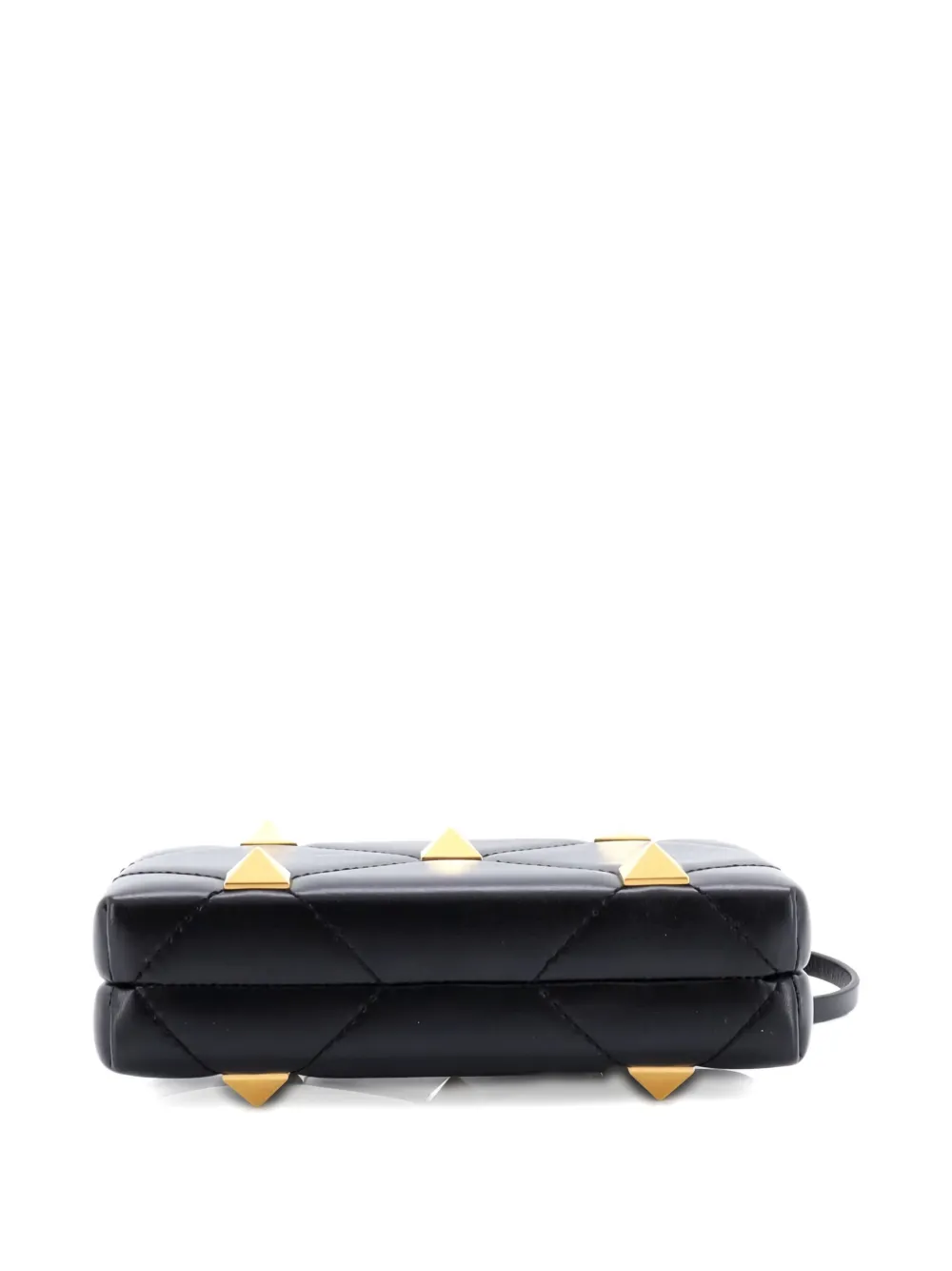 Click to view more detailed imagery on our partner's website Pre-owned Valentino Garavani Roman Stud Minaudiere Quilted Leather Clutch Bag In Black