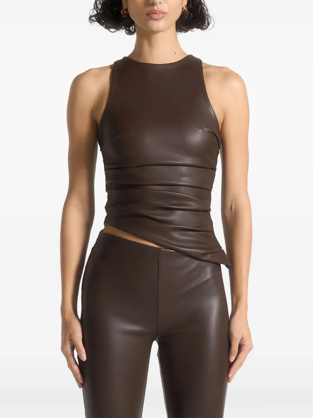Manière De Voir Yolande asymmetric racer top - Marrone