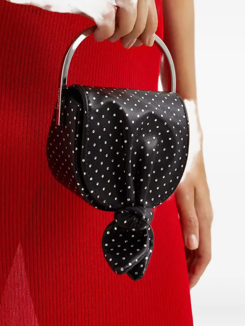 Aquazzura micro Bow Tie tote bag - Zwart