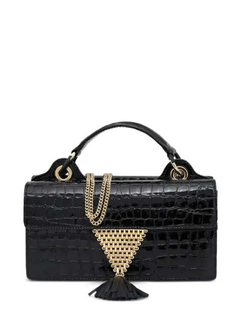 Aquazzura Downtown 24/7 croc-embossed tassel tote bag
