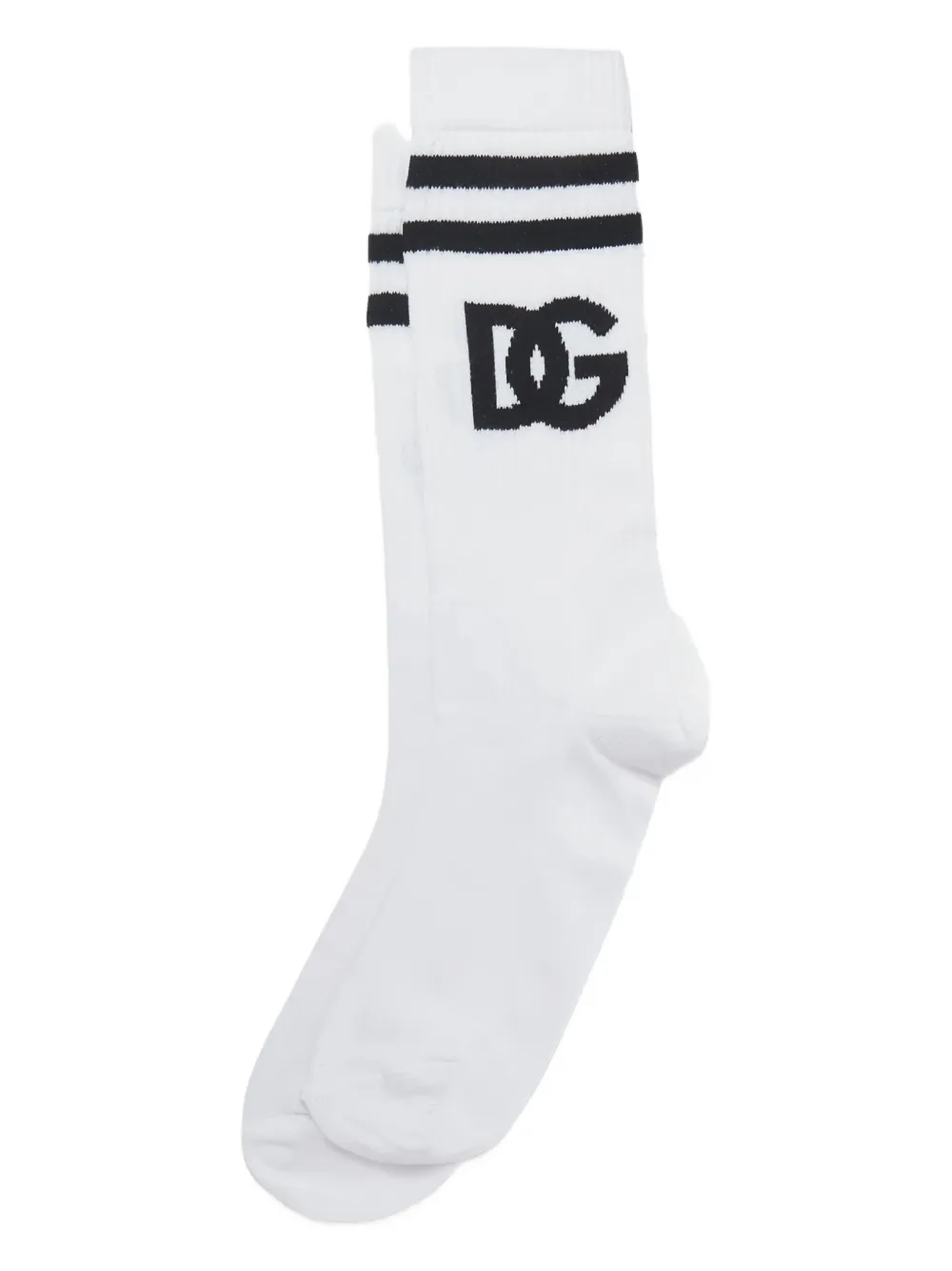 Dolce & Gabbana calcetines de canalé con logo | blanco | Image 1