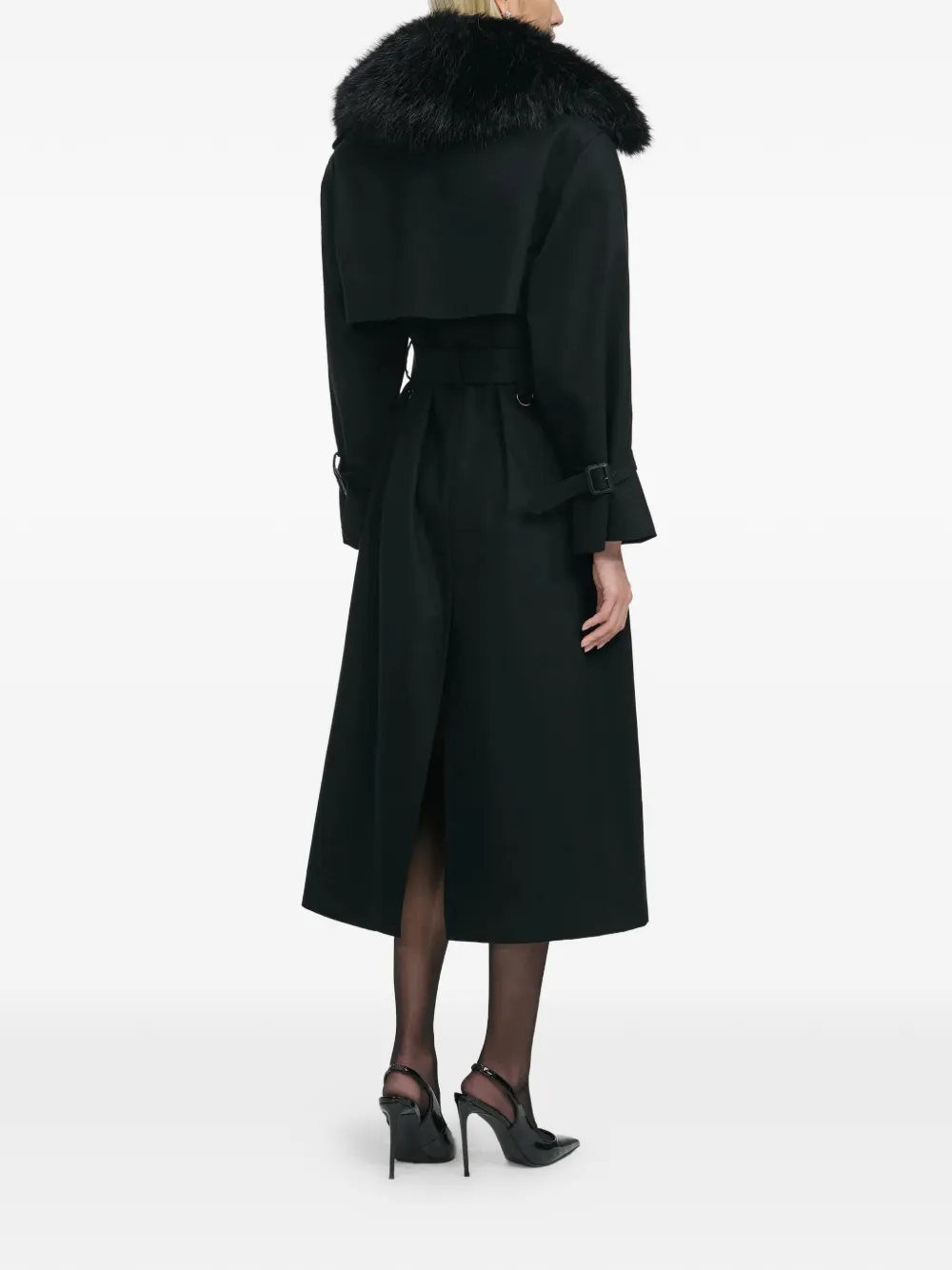 Self-Portrait Trenchcoat met ceintuur Zwart