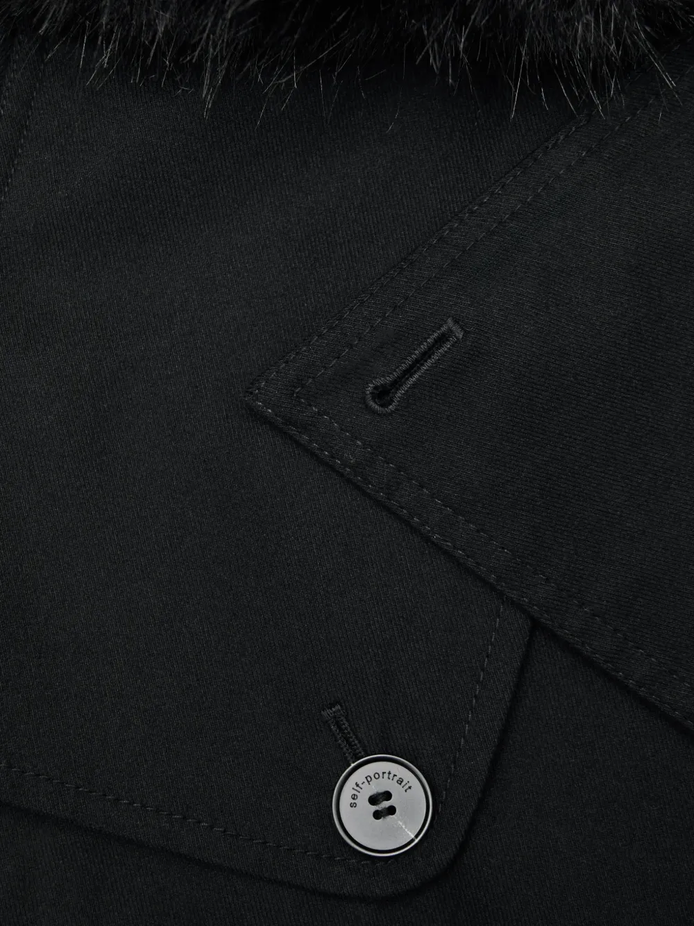 Self-Portrait Trenchcoat met ceintuur Zwart