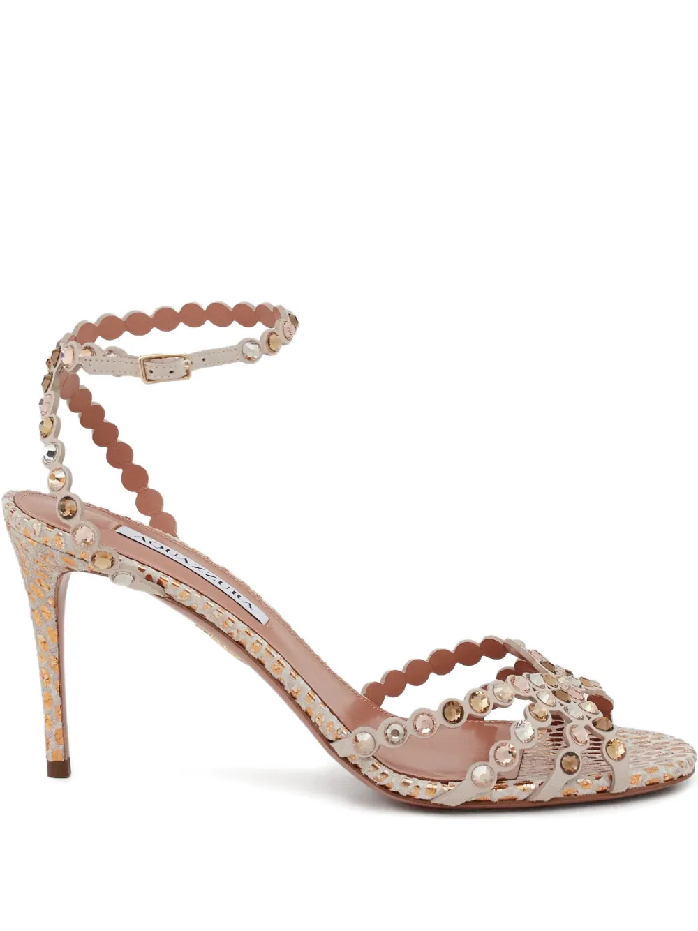 Aquazzura 85mm Tequilla Printed Heeled Sandals In Multi