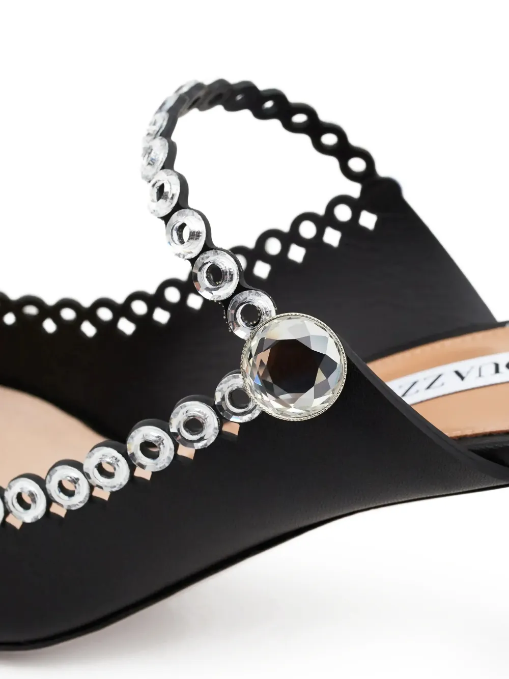 Aquazzura 80 mm Carnaval muiltjes met puntige band Zwart