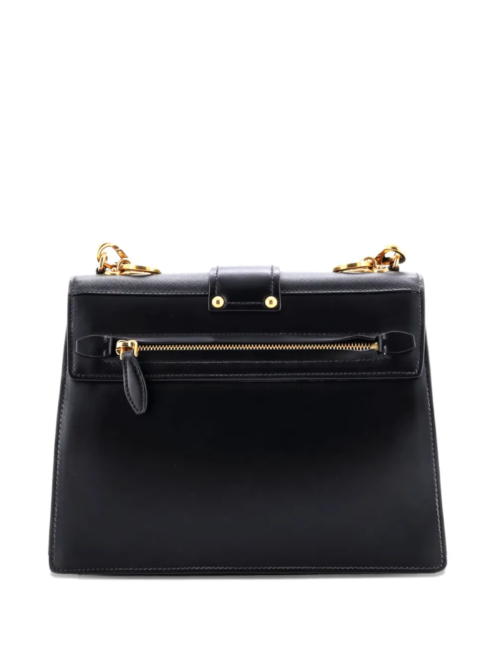 PRADA Pre-owned Cahier Leather And Saffiano Leather Large Crossbody Bag In Black