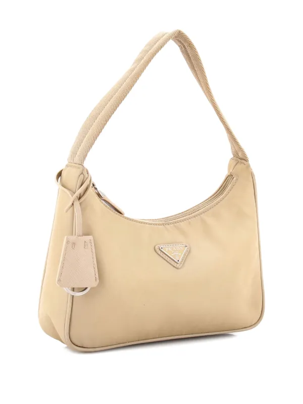 Prada Pre-Owned Re-Edition 2000 Tessuto Mini Hobo Bag | Neutrals