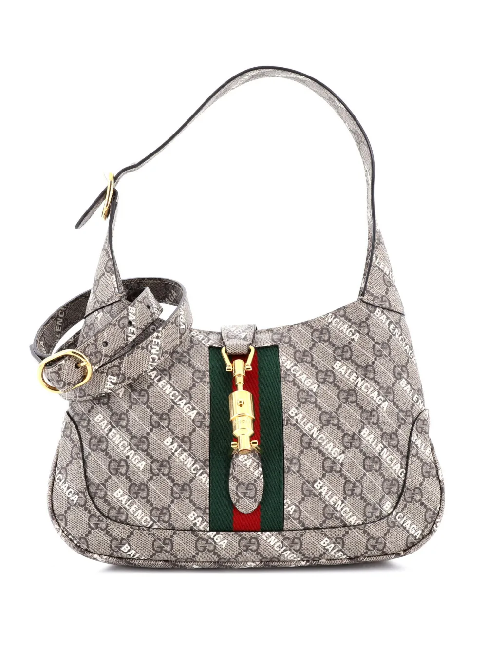 Gucci Pre-Owned x Balenciaga The Hacker Project Jackie 1961 GG Coated Canvas Small hobo bag - Marrone