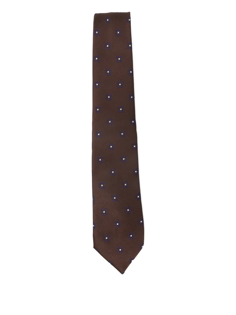 BIGI MILANO floral-pattern silk tie - Braun