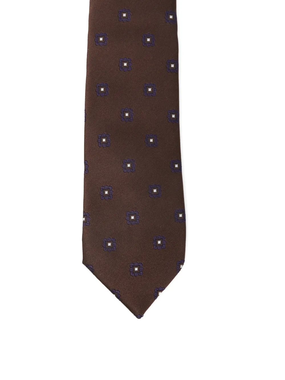  Bigi Milano Floral-pattern Silk Tie - Brown 