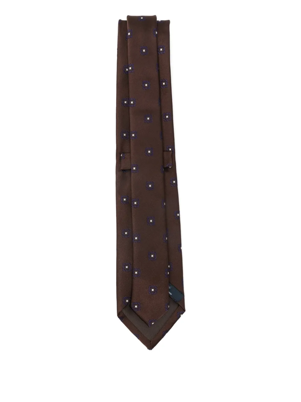 BIGI MILANO floral-pattern silk tie - Bruin