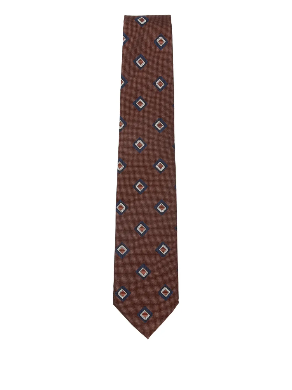 BIGI MILANO diamond-print tie - Marrone