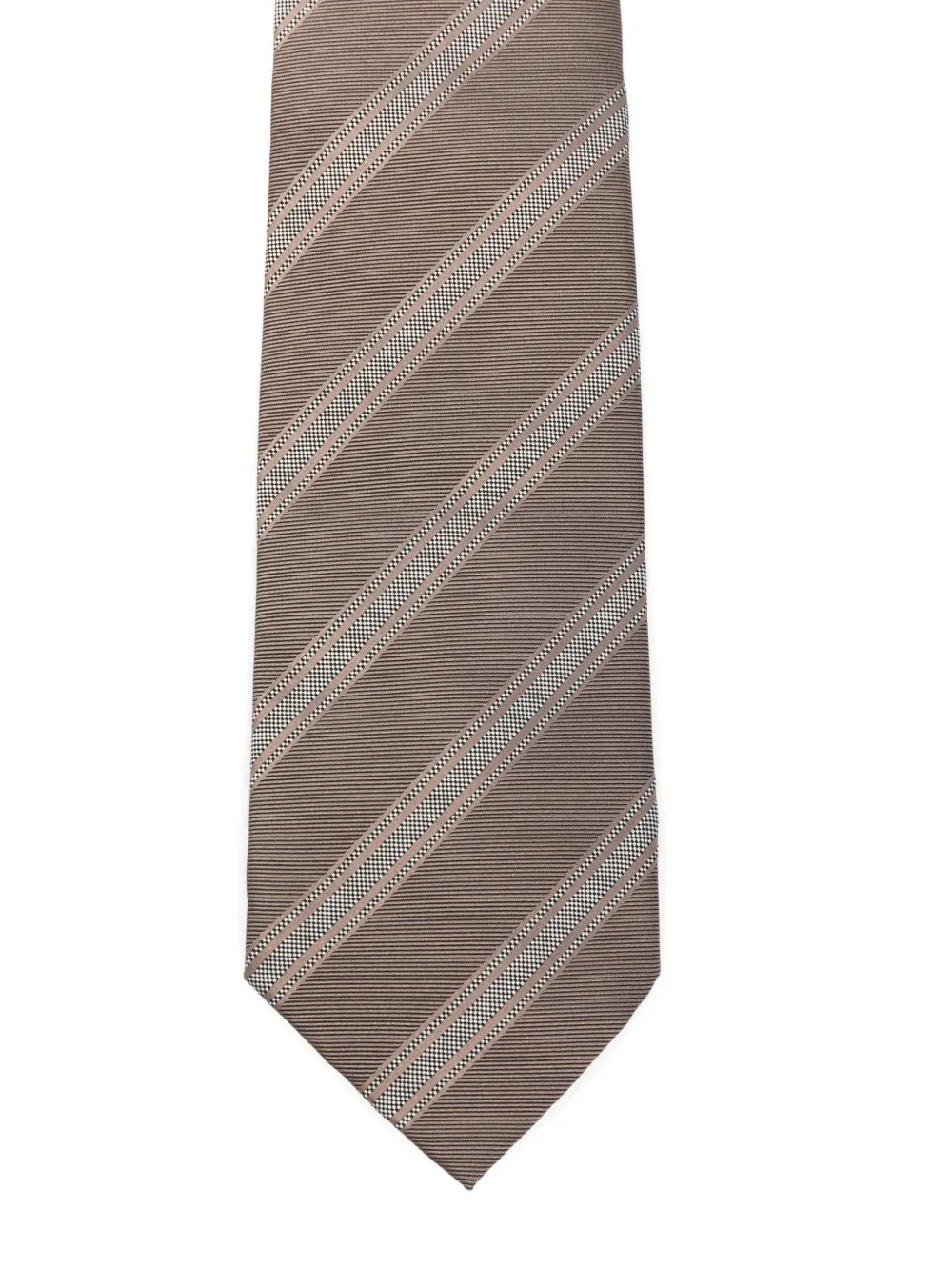  Bigi Milano Striped-pattern Tie - Neutrals 