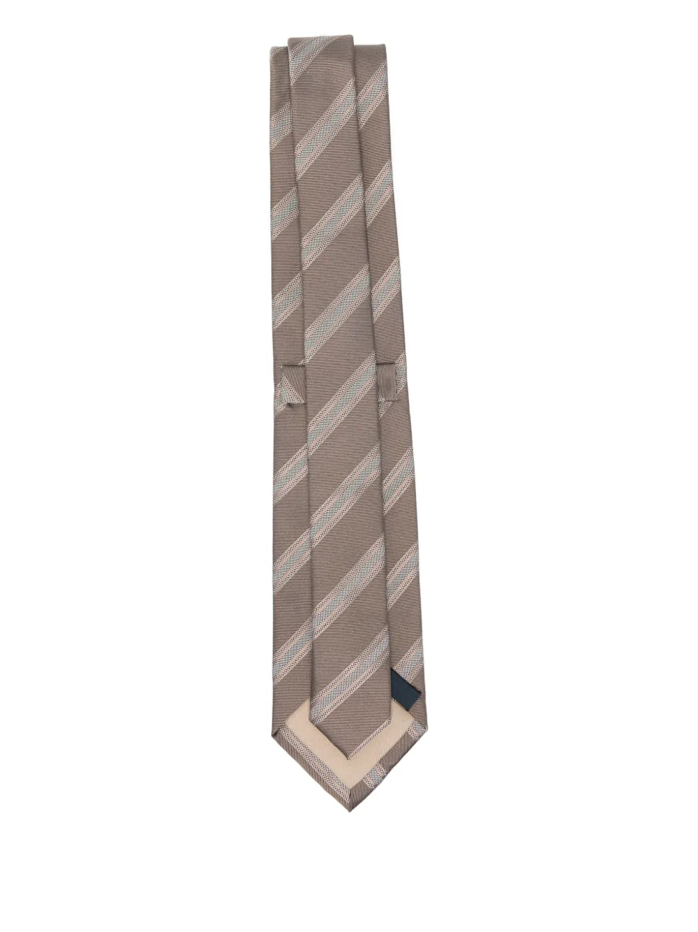 BIGI MILANO striped-pattern tie - Beige