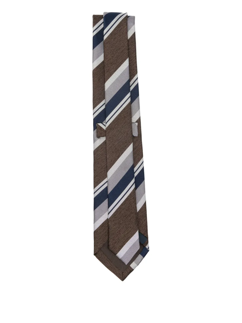BIGI MILANO striped-pattern tie - Bruin