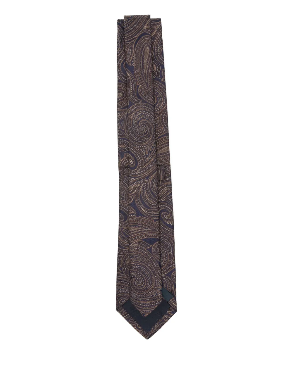 BIGI MILANO paisley-pattern silk tie - Bruin