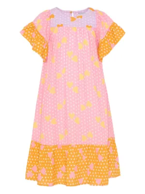Dolce & Gabbana Kids マジョリカ シルクワンピース | イエロー