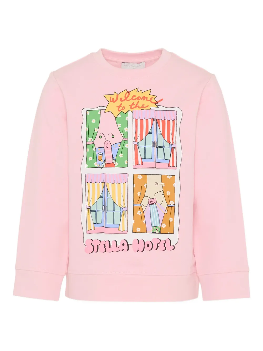 Stella McCartney Kids print-detail crew neck sweatshirt - Rosa