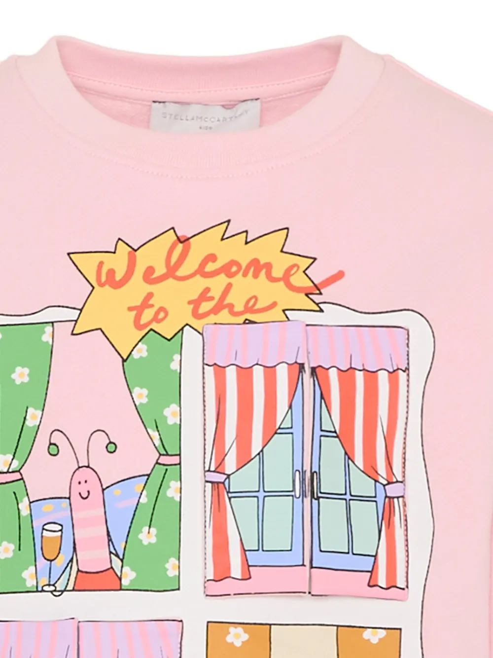 Stella McCartney Kids Sweater met ronde hals en print Roze