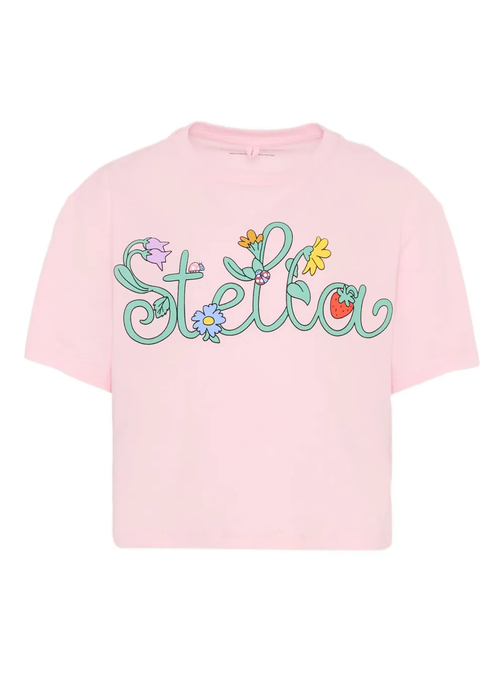 Stella McCartney Kids floral-print short-sleeve T-shirt - Rosa