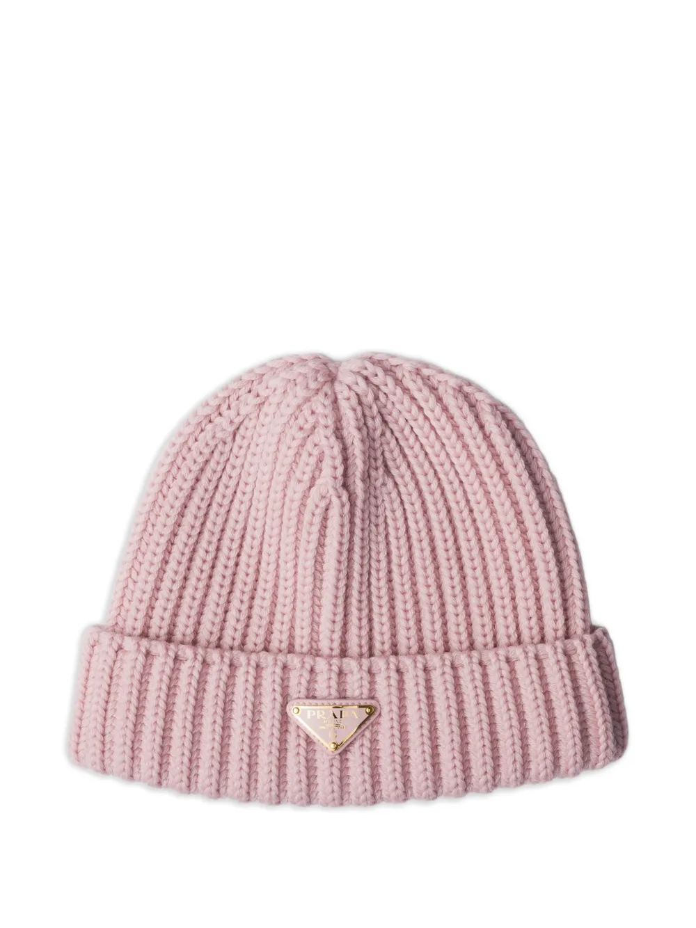 Prada triangle-logo beanie hat | Pink | Image 1