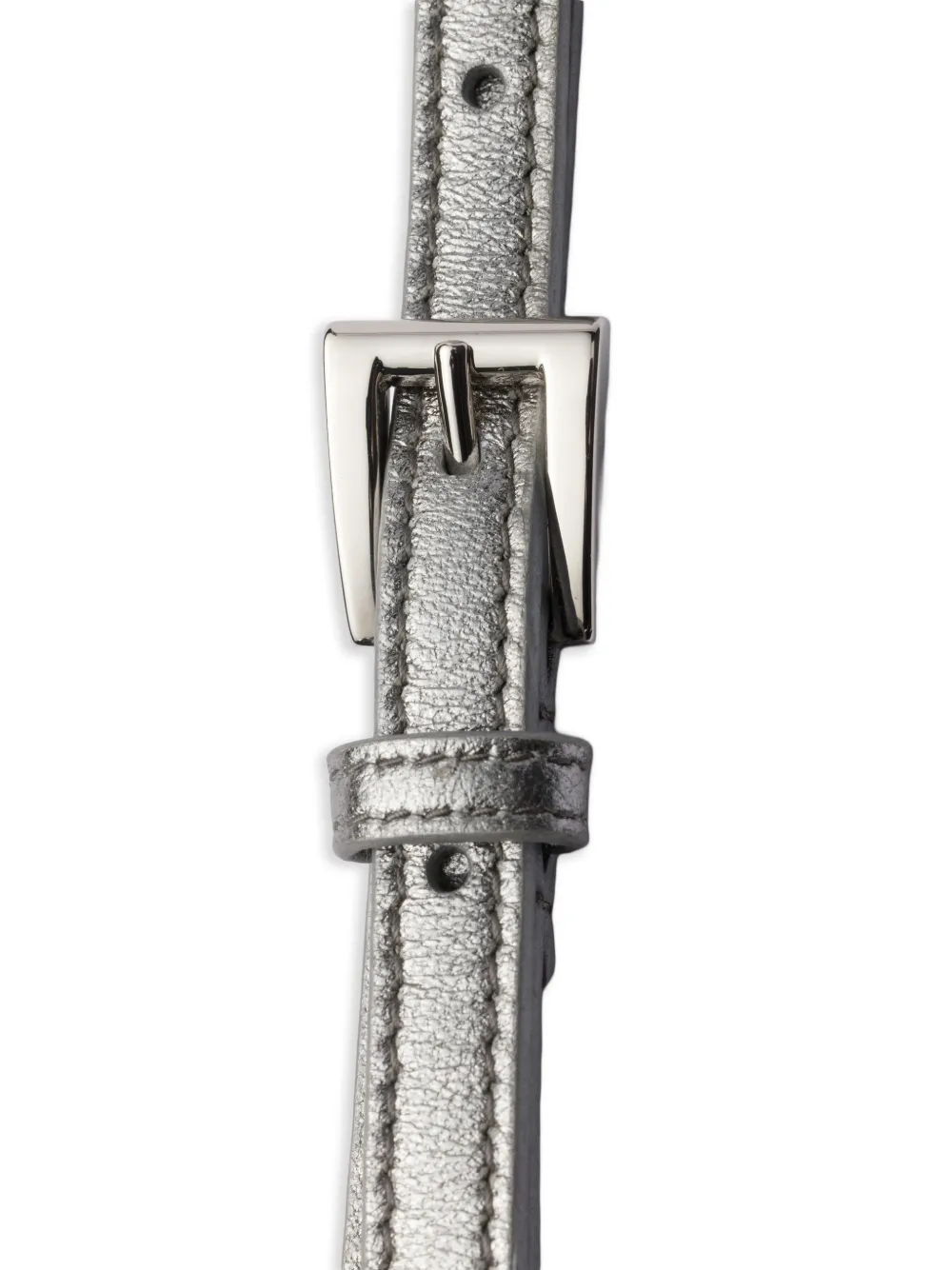  Prada Buckle Leather Belt - Grey 