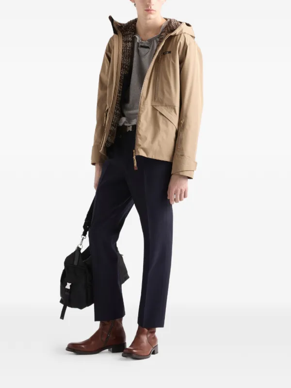 Prada Hooded zip-fastening Jacket | Neutrals | FARFETCH BN