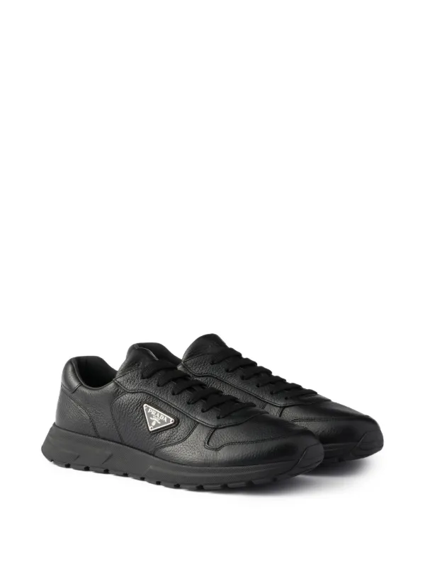 Prada Prax 2.0 Leather Sneakers | Black | FARFETCH