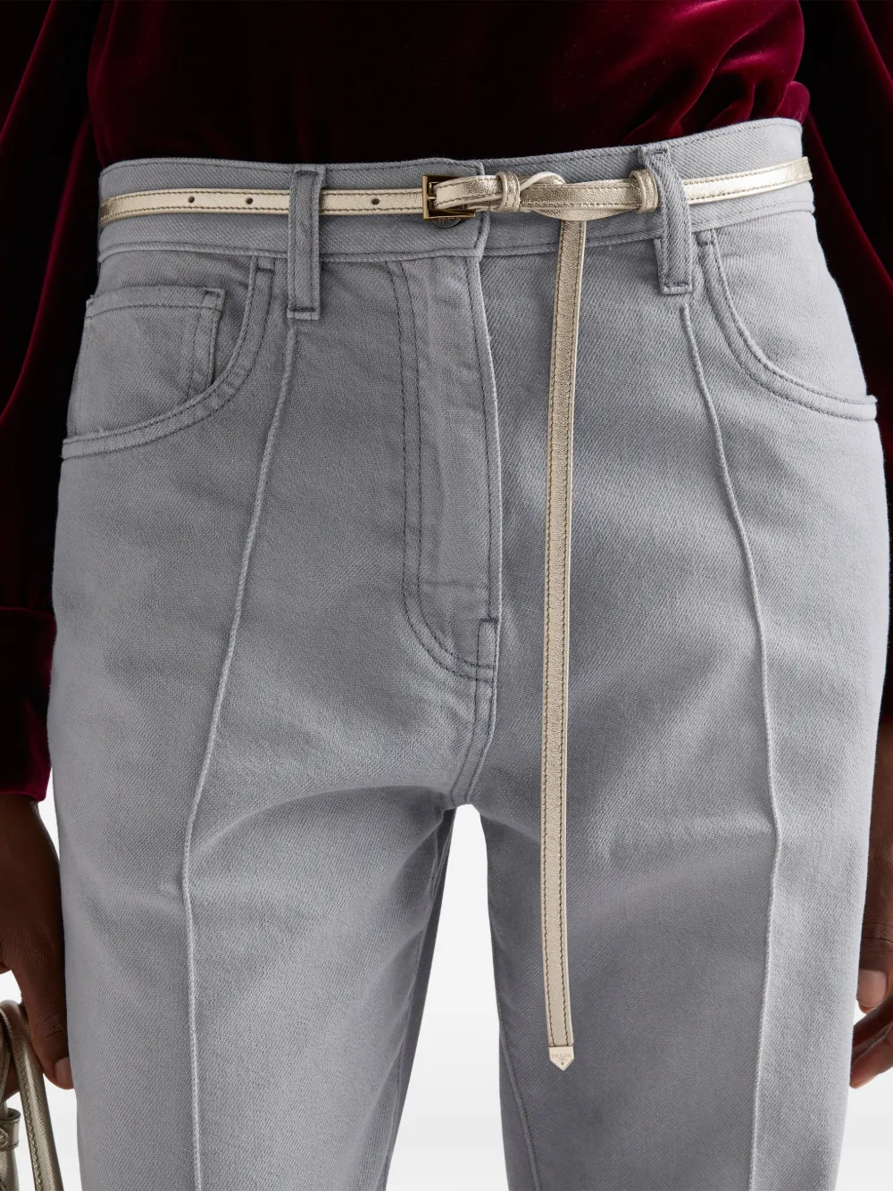 Prada Leren gespriem Beige