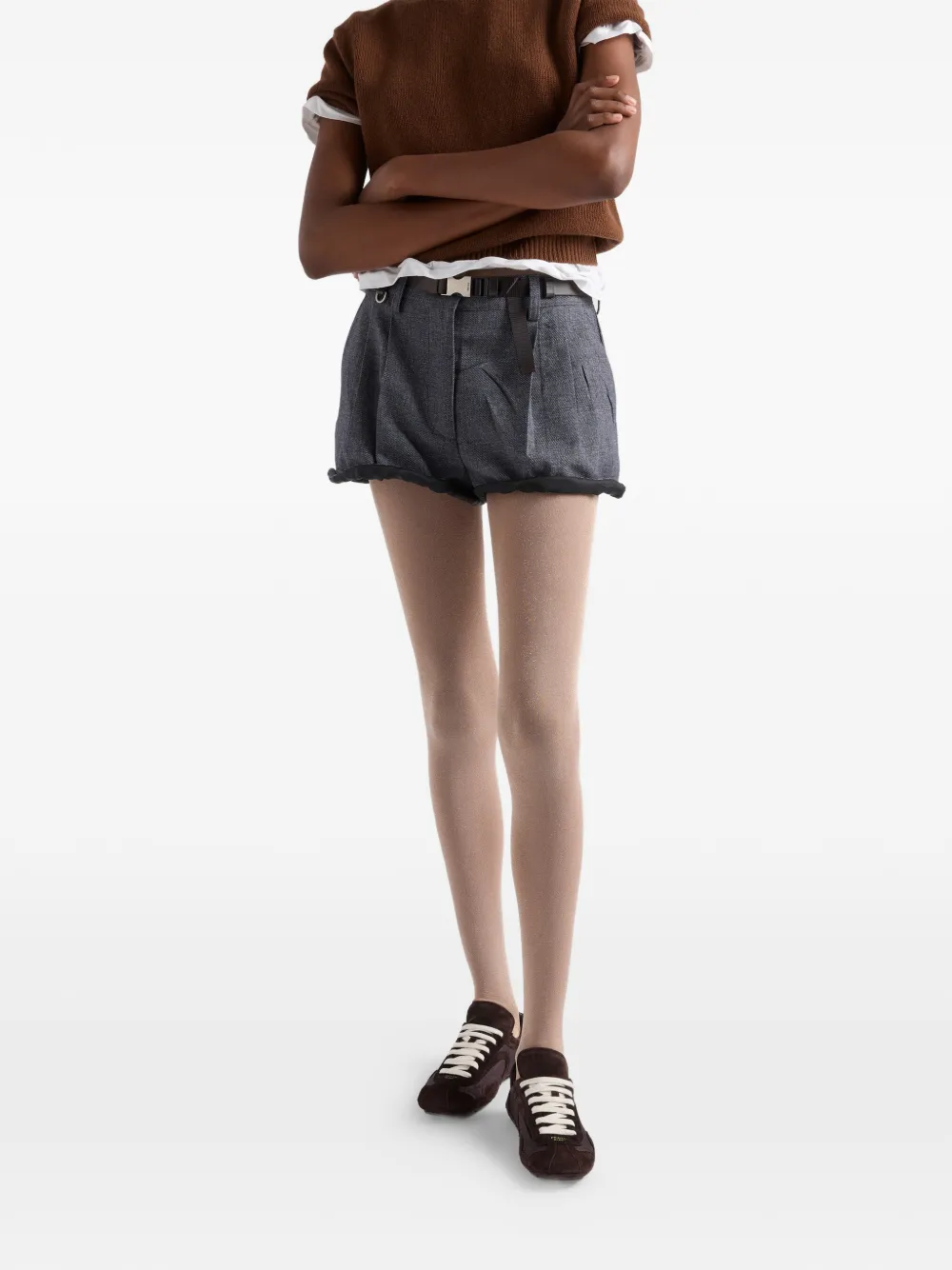 Prada Sneakers met ronde neus Bruin