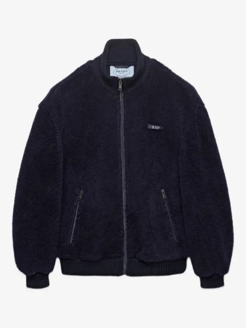 Prada fleece logo-detail jacket