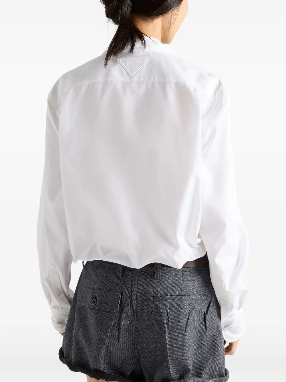 Prada Blouse met puntige kraag Wit