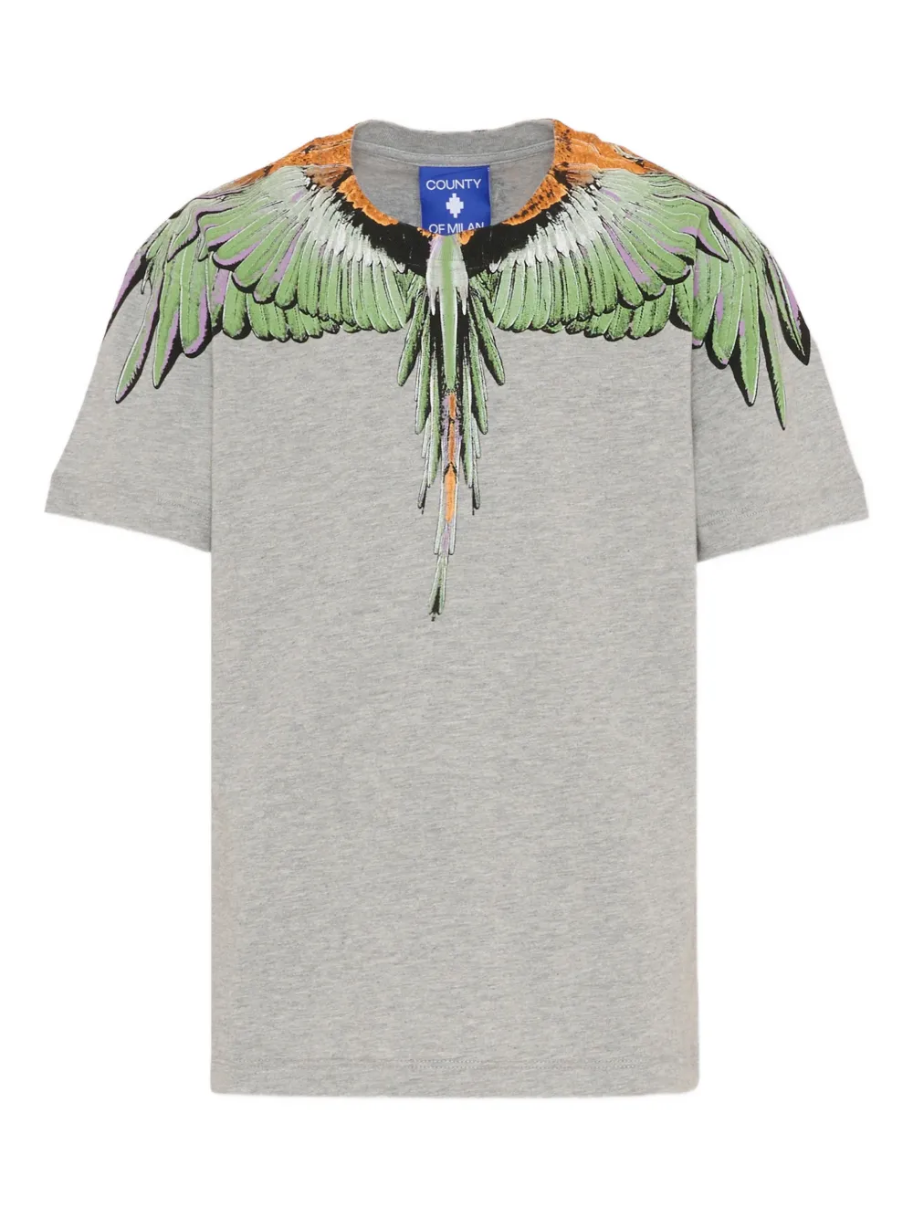 County Of Milan Kids' Wings-detail Round-neck T-shirt In Gray