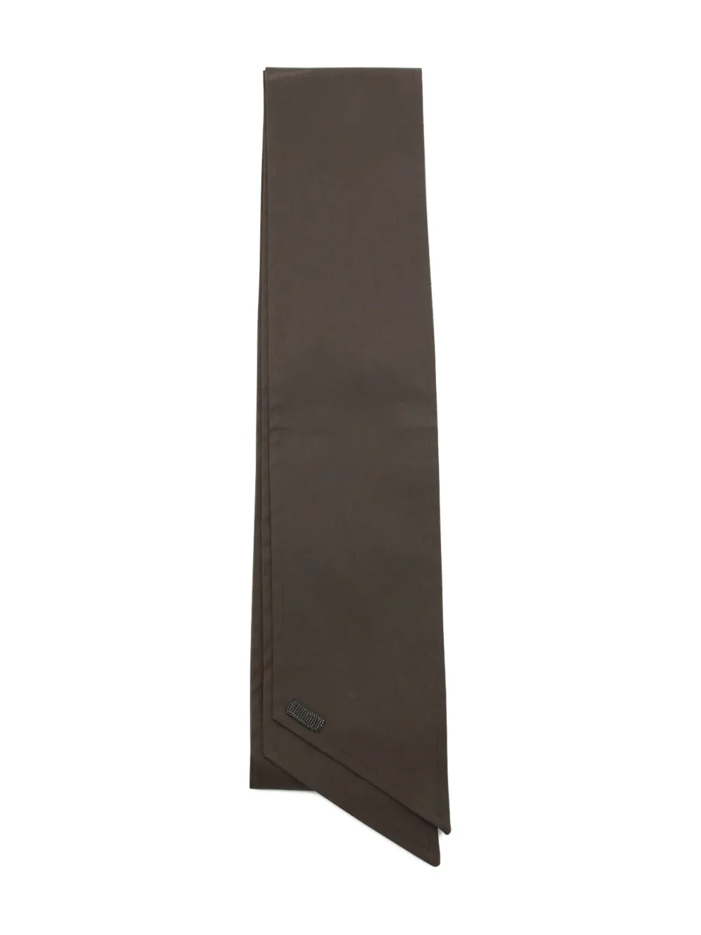 Brunello Cucinelli Rectangular Lightweight Scarf Embellished Detail In Brown