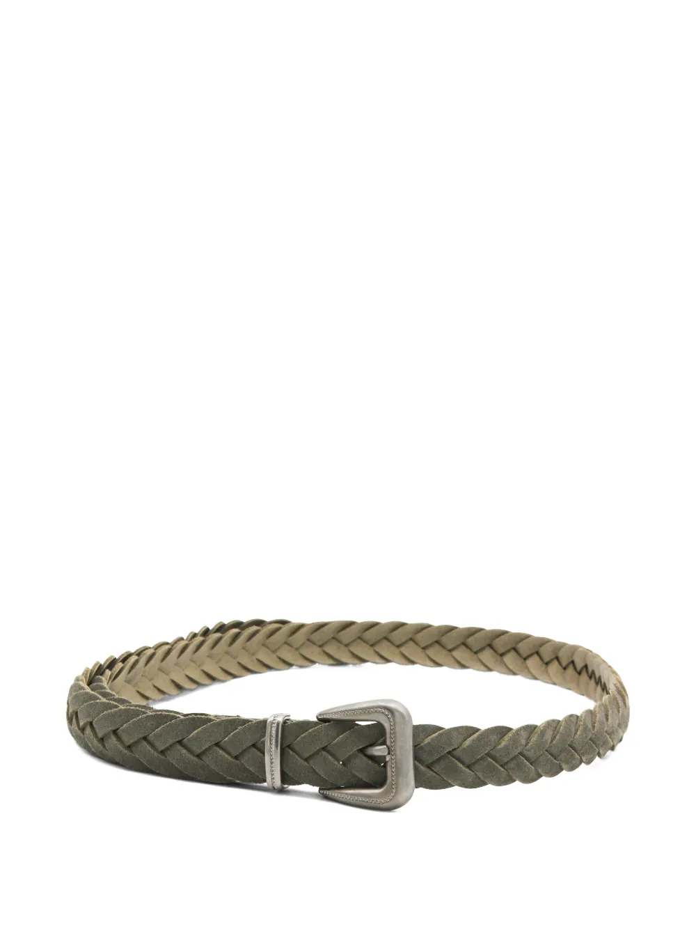 Brunello Cucinelli Adjustable Braided Belts For Versatile Style In Green