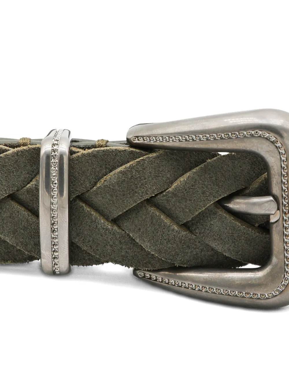 Brunello Cucinelli Adjustable Braided Belts For Versatile Style In Green