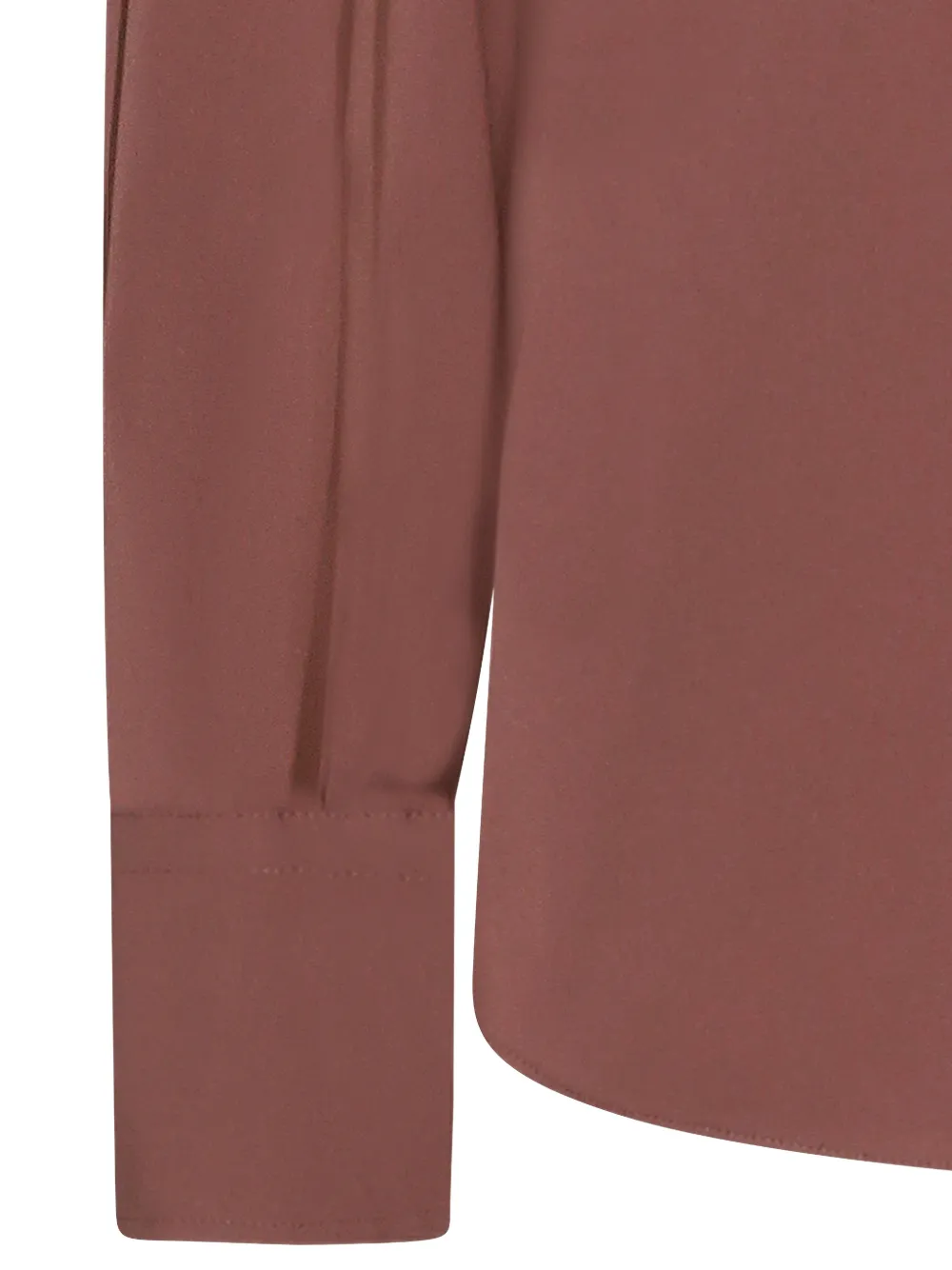 Brunello Cucinelli Long Sleeve Collared Top With Chest Pocket In Brown